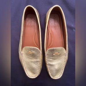 Coach Marley Driver Gold Loafers